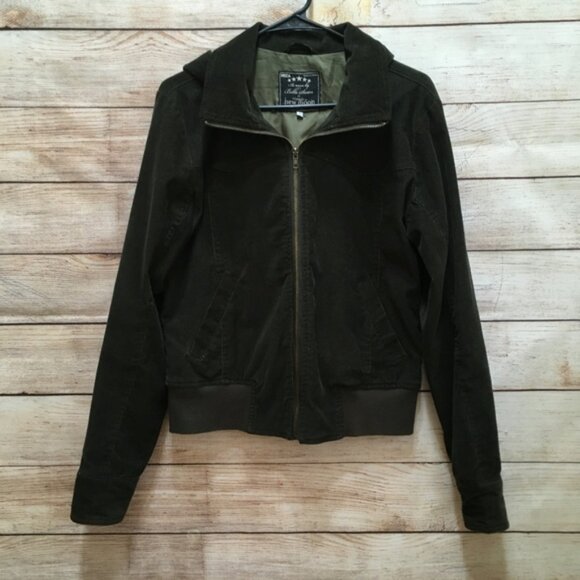 NECA BELLA SWAN TWILIGHT HOODED GREEN CORDUROY BOMBER JACKET - Picture 1 of 10